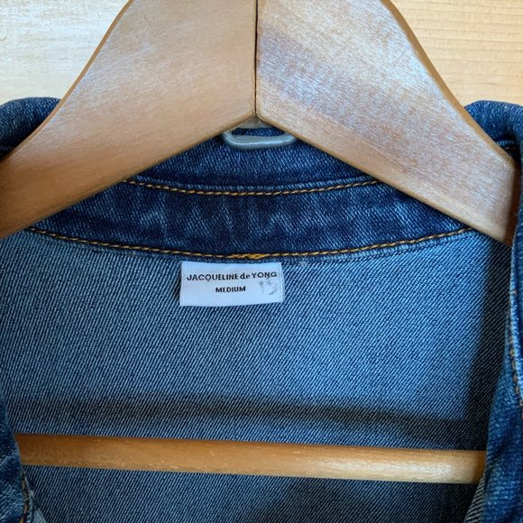 Jacqueline de YONG Denim Shirt Dress \ Medium - Picture 4 of 6